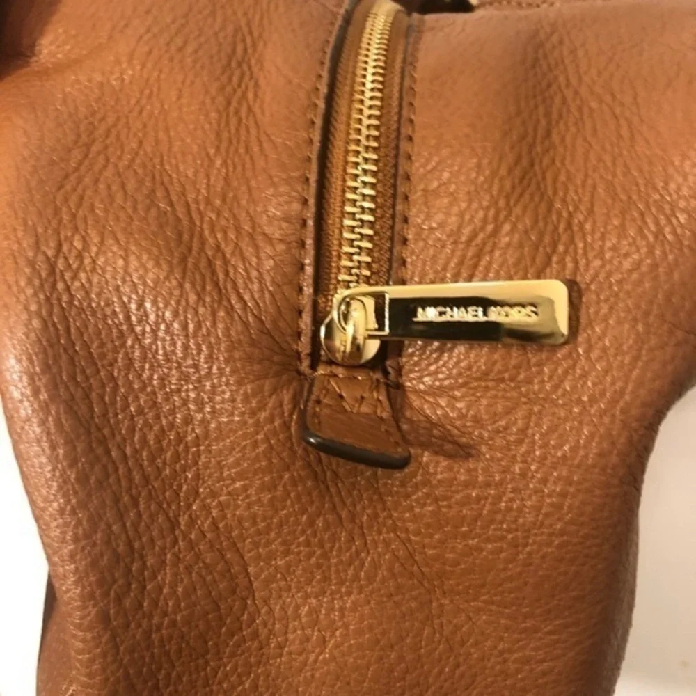 Michael kors brown leather triple compartment bag